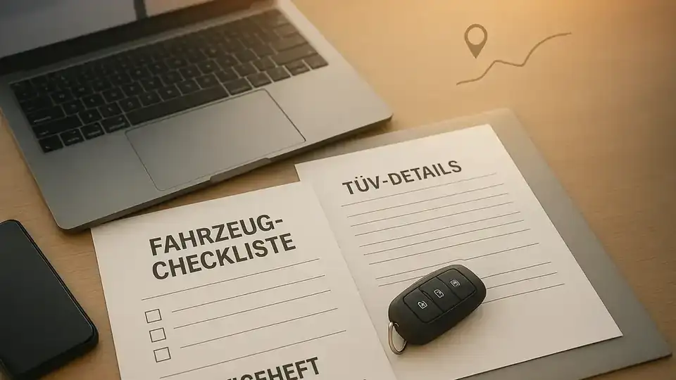 Illustration: Kilometerstand und Serviceheft prüfen: So erkennst du Manipulationen – Fahrzeug-Checkliste, Serviceheft, TÜV-Details