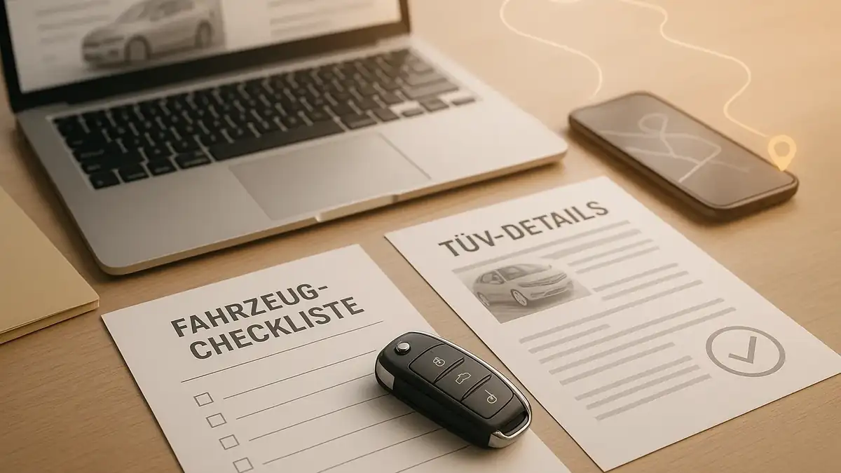 Illustration: Unfallwagen erkennen: Typische Hinweise in Fotos, Text und Daten – Fahrzeug-Checkliste, Serviceheft, TÜV-Details